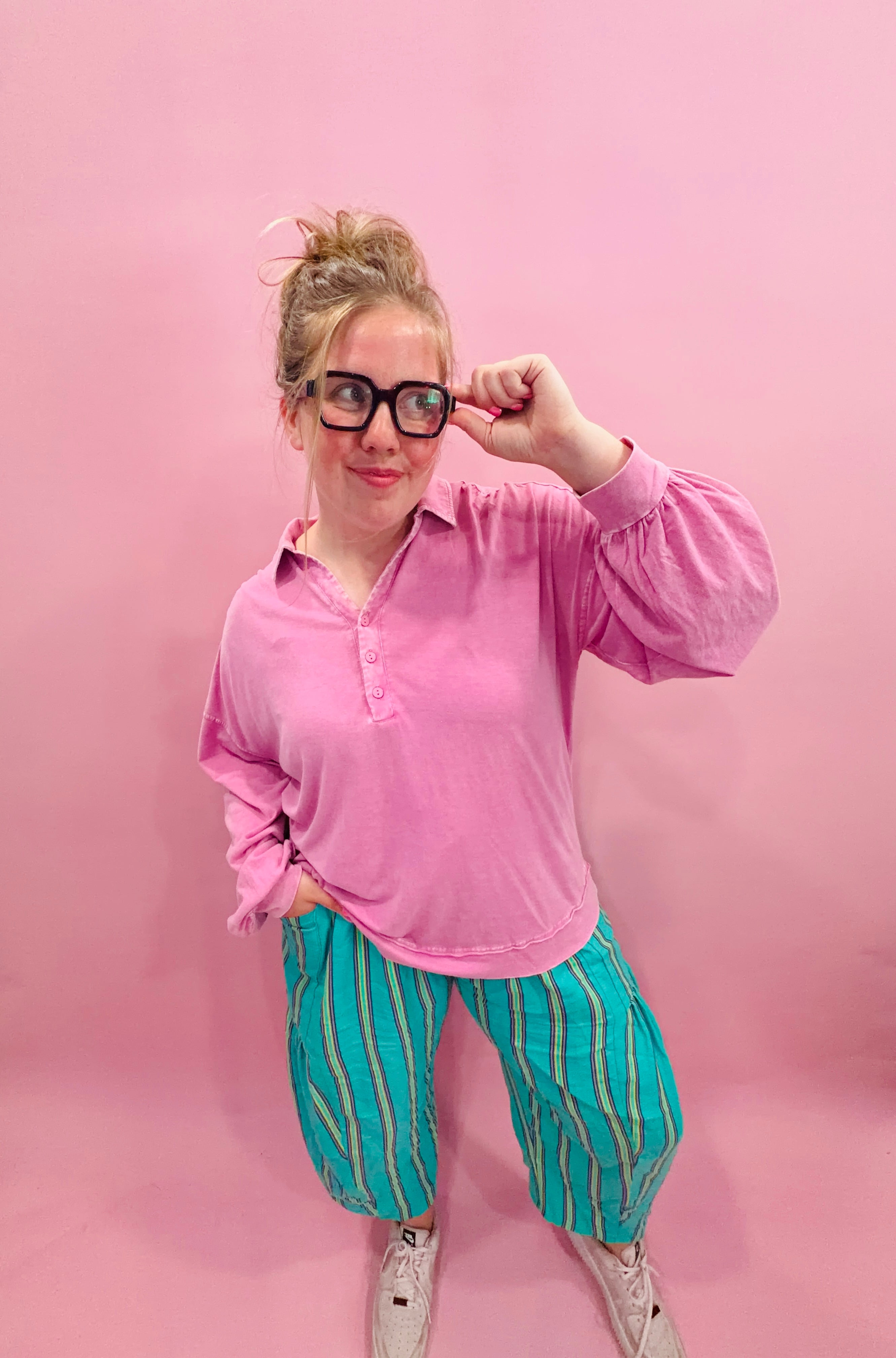 Pink Basic Long Sleeve Tee