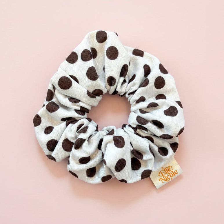 Scrunchie - Brown Polka Dots