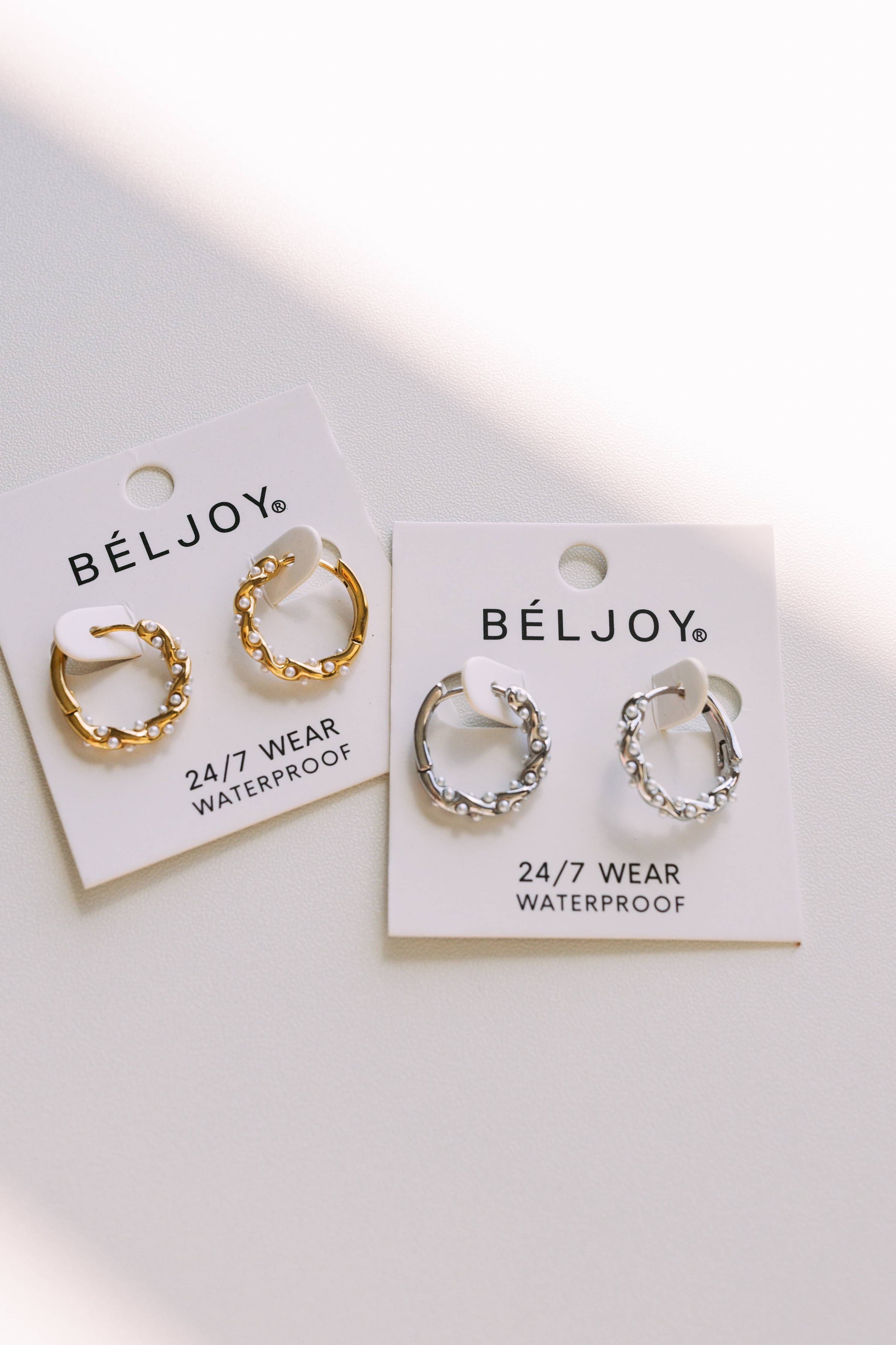 Ellie Pearl Hoop Earrings