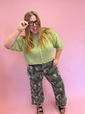 Camo Wide Leg Crop Jeans