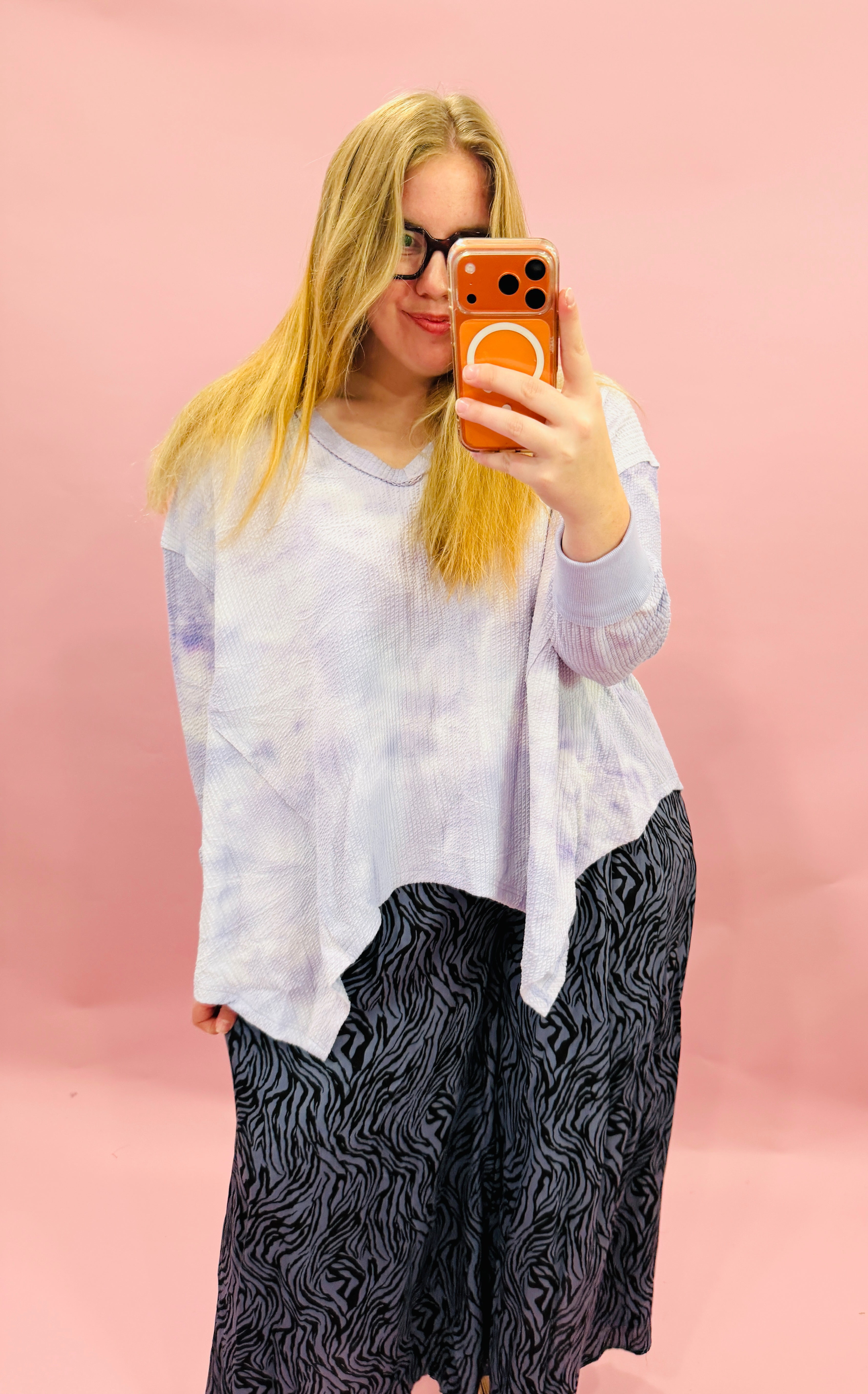 Dreamy Skies Tie-Dye Oversized Crewneck Top