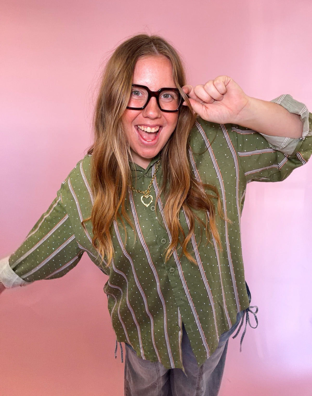 Olive You Button-Up Top