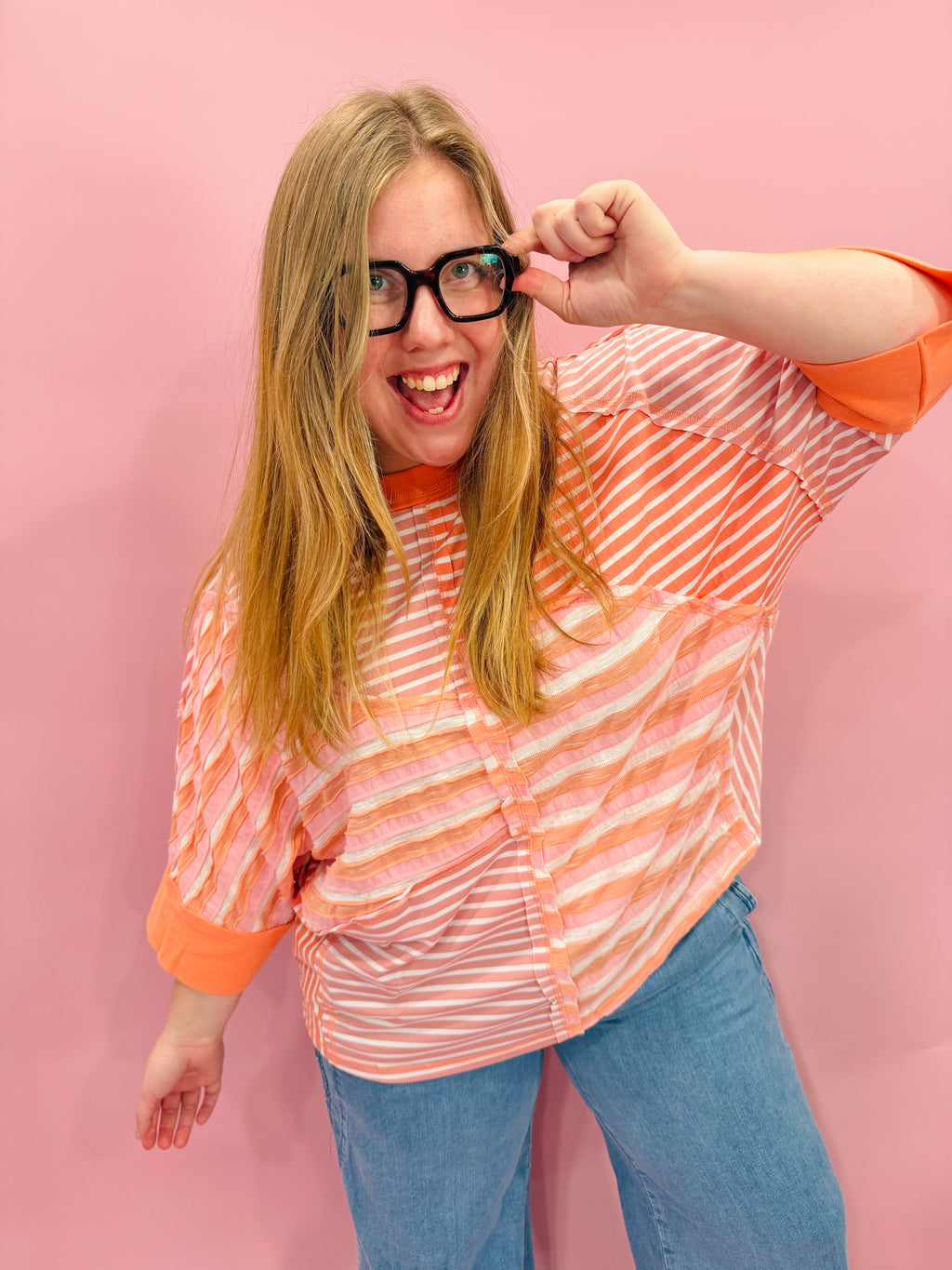 Peach Pop Mixed Tee