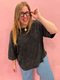 Mineral Washed Boxy Oversized Top