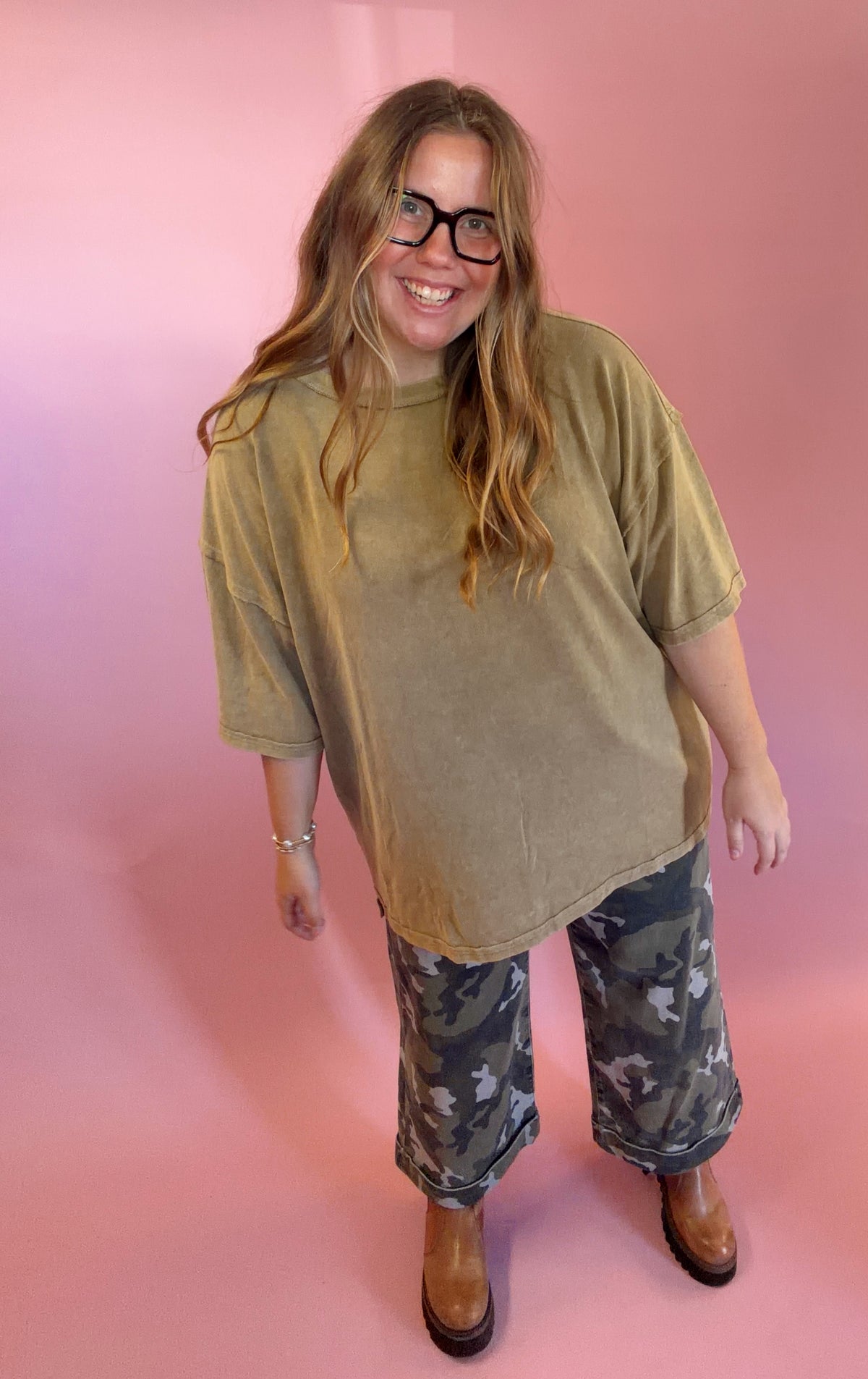 Camo Wide Leg Crop Jeans