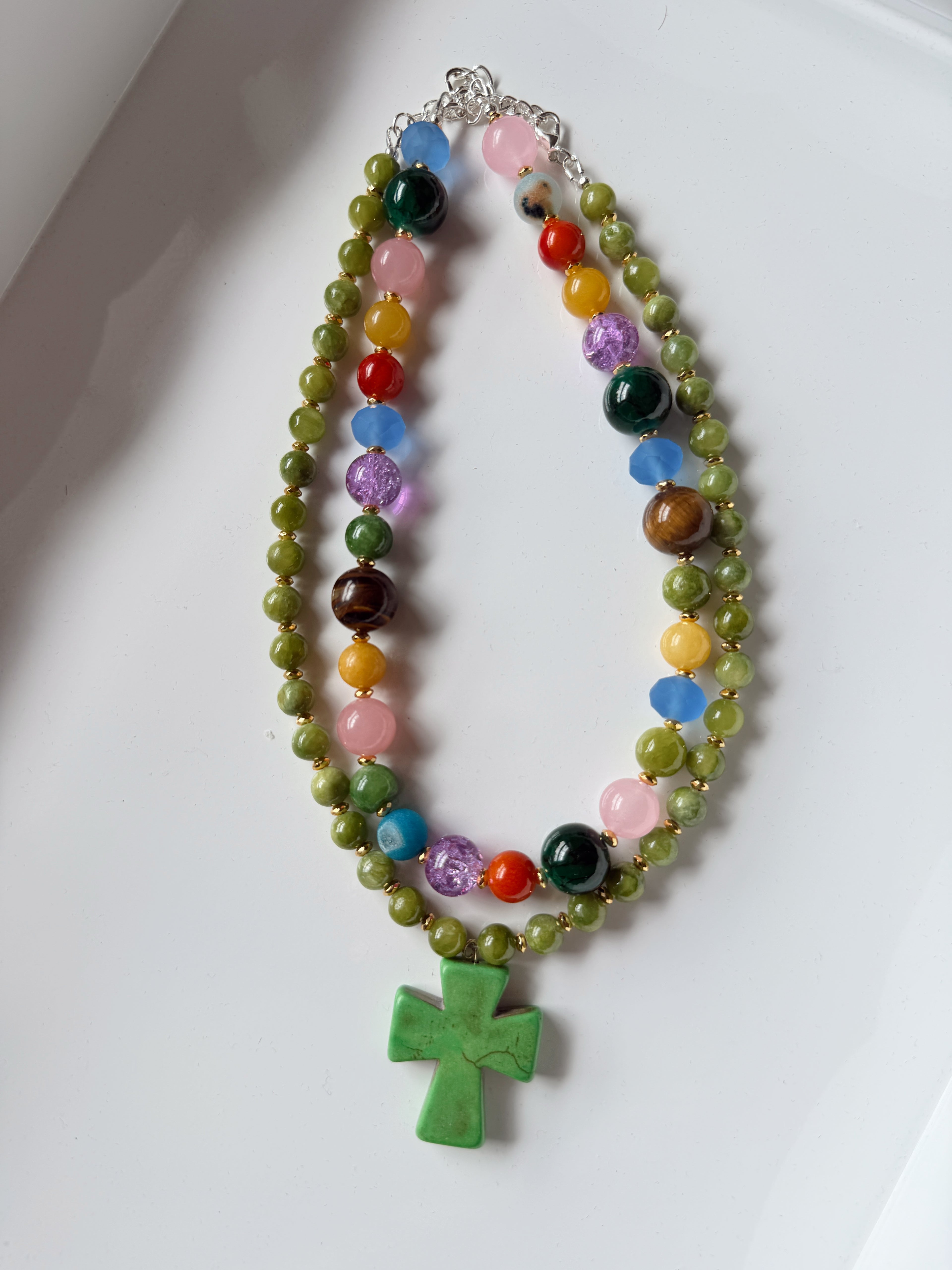 grace in color cross necklace