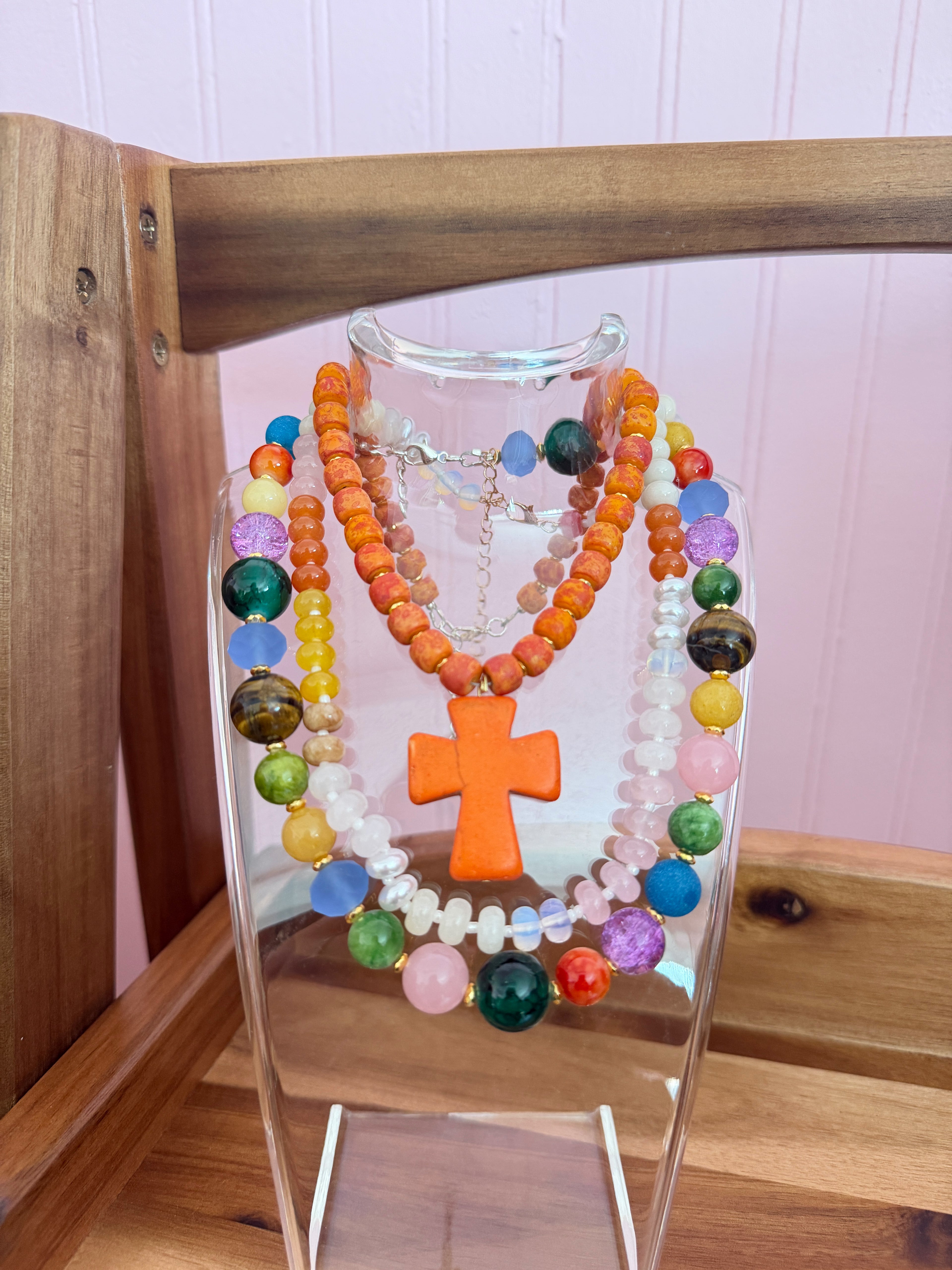 grace in color cross necklace