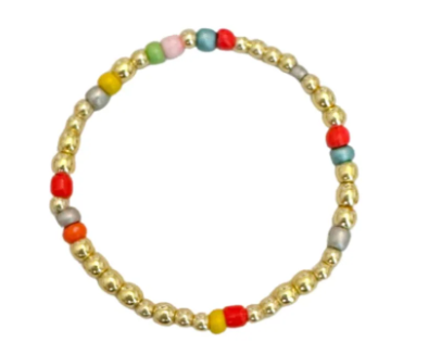 The Rainbow & Gold Confetti Bracelet